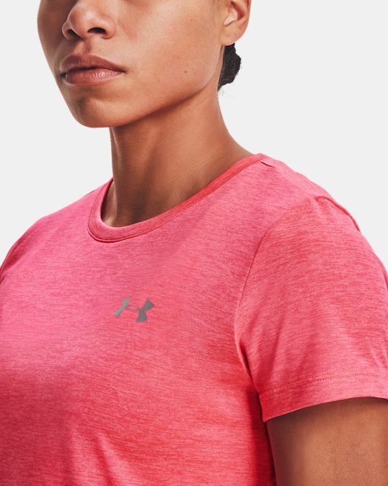 Women's UA Tech™ Twist T-Shirt, Pink, pdpMainDesktop image number 3